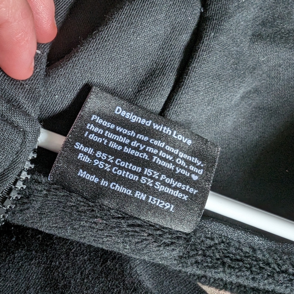 POPFLEX Black Oversized Zip-Up Hoodie - Picture 10 of 14